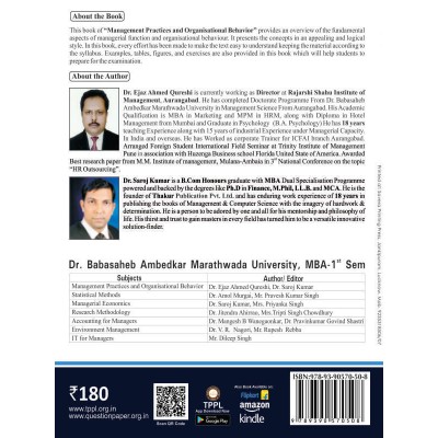 Management Practices And Organisational Behavior Book for MBA 1st Semester BAMU