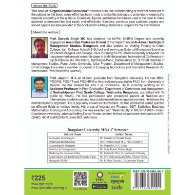 Organisational Behaviour Book for MBA 1st Semester Bangalore University