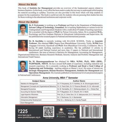 Statistics For Management  MBA 1st Semester Anna University | Thakur Publication