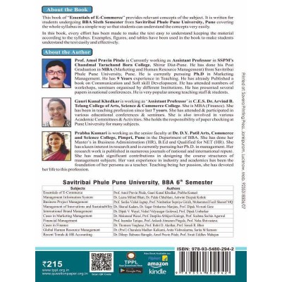 Essential Of Ecommerce BBA 6th Semester Book for SPPU Back Page