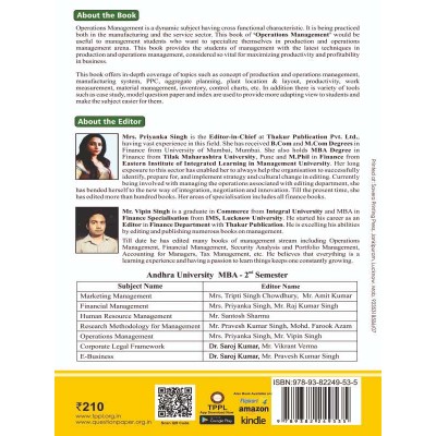 Operations Management Book for MBA 2nd Semester Andhra Pradesh