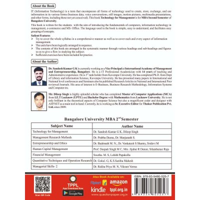 Technology For Management Book for MBA 2nd Semester Bangalore University