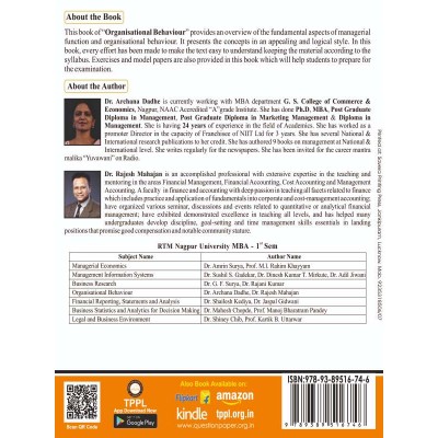 Organisational Behavior Book for MBA 1st Semester RTMNU