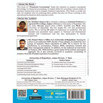Financial Accounting ( Major ) B.Com 1st Semester University of Rajasthan
