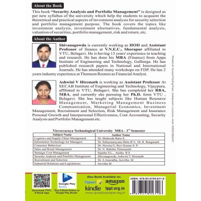 Security Analysis And Portfolio Management Book Third Sem MBA VTU