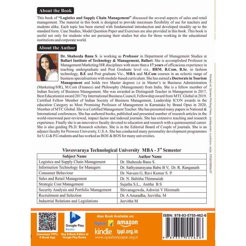 Logistics And Supply Chain Management Book 3rd Semester MBA VTU