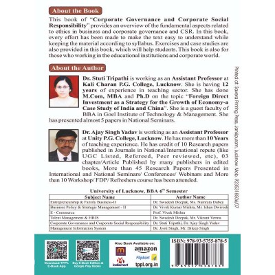 CORPORATE GOVERNANCE AND CORPORATE SOCIAL RESPONSIBILITY Book BBA 6th Sem