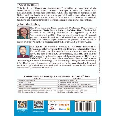 CORPORATE ACCOUNTING -I Book B.Com 3rd Sem KUK/CRSU