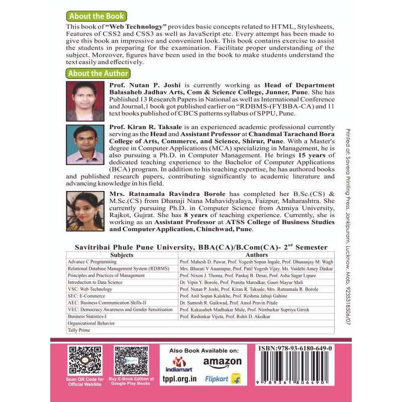 Web Technology (HTML-JSS-CSS) Pune BBA,B.Com (CA)