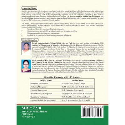 Research Methods for Management Book for Mba 2nd Semester Bharathiar University