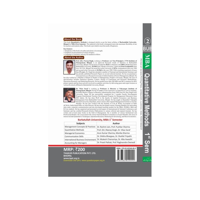 QUANTITATIVE METHODS MBA 1ST SEM PDF NOTES visual data 8