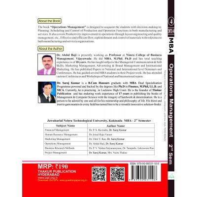 Operations Management Book for MBA 2nd Semester JNTUK