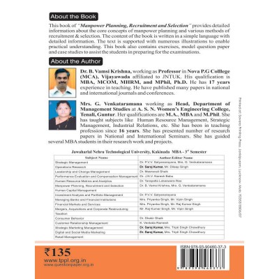 Manpower Planning Recruitment And Selection Book for MBA 3rd Semester JNTUK