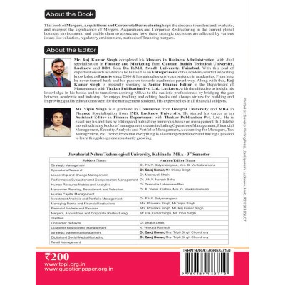 Merges, Acquisitions And Corporate Restructuring Book for MBA 3rd Semester JNTUK